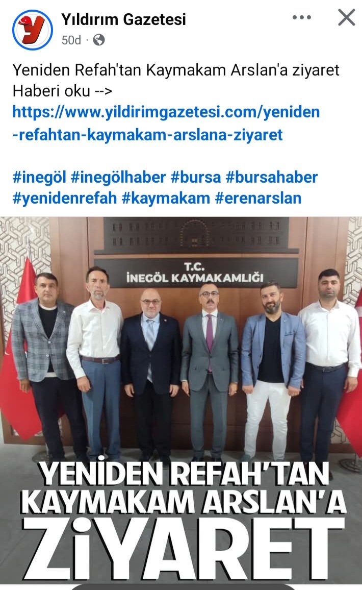 Yeniden Refah Partisi İnegöl İlçe Başkanlığı tweet media