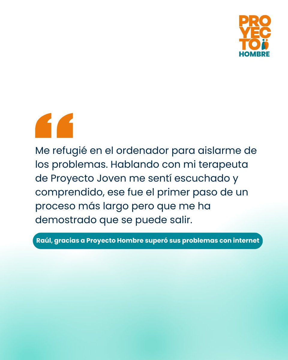 “Me sentí escuchado y comprendido. Ese fue el primer paso.”
En Proyecto Hombre abordamos las adicciones desde el modelo biopsicosocial, poniendo a la persona en el centro.
Conoce más👉 proyectohombre.es/tratamiento
#ProyectoHombre #TratamientoAdicciones