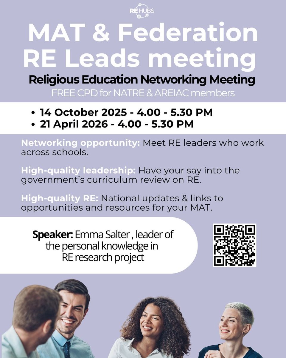 RE_Hubs's tweet photo. We have a free CPD course with two sessions for new RE leaders to support you to make it a success!

First date: 14 October 2025 4pm

Find out more on our website https://t.co/riAxkDvz2I https://t.co/q93taXHe0h