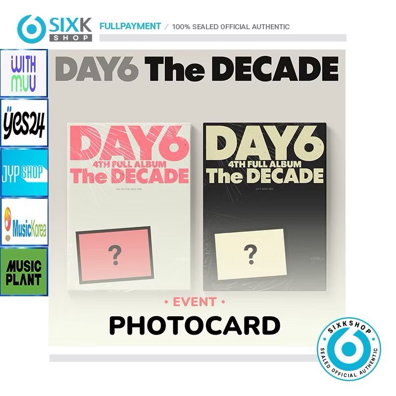 📀 (POB) DAY6 4th Full Album The Decade
Starts at ₱931 🧡 Only on the orange app!

- withmuu, applemusic, yes24, fansshop, musickorea and musicplant

Link: s.shopee.ph/7fPcnT8v2p