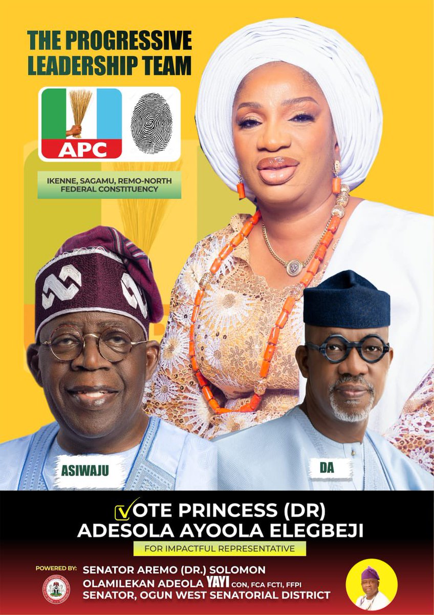 Bye-Election: YAYI Declares Princess Sola Elegbeji of the <a href="/OfficialAPCNg/">APC Nigeria</a> the Right Choice for Remo (Ikenne/Sagamu/Remo North) Federal Constituency  in Ogun State