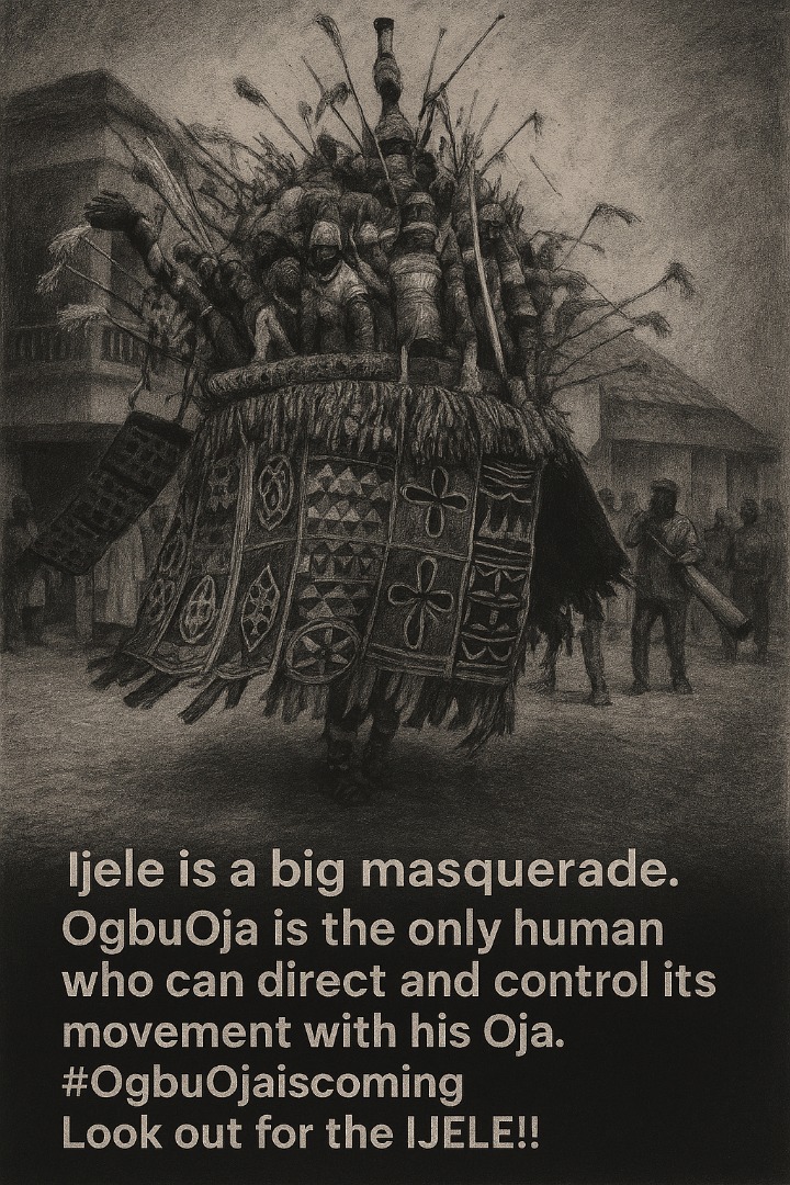 Ogbuojaa's tweet photo. Ijele is a big masquerade.
OgbuOja is the only human who can direct and control its movement with his Oja.
#OgbuOjaiscoming
Look out for the IJELE!!

#Ogbuoja #Africancultureambassador #Egwuodinala #Omenala #Felbonrecords #GeraldEze #Folkmusic https://t.co/EOeU0DaVKv
