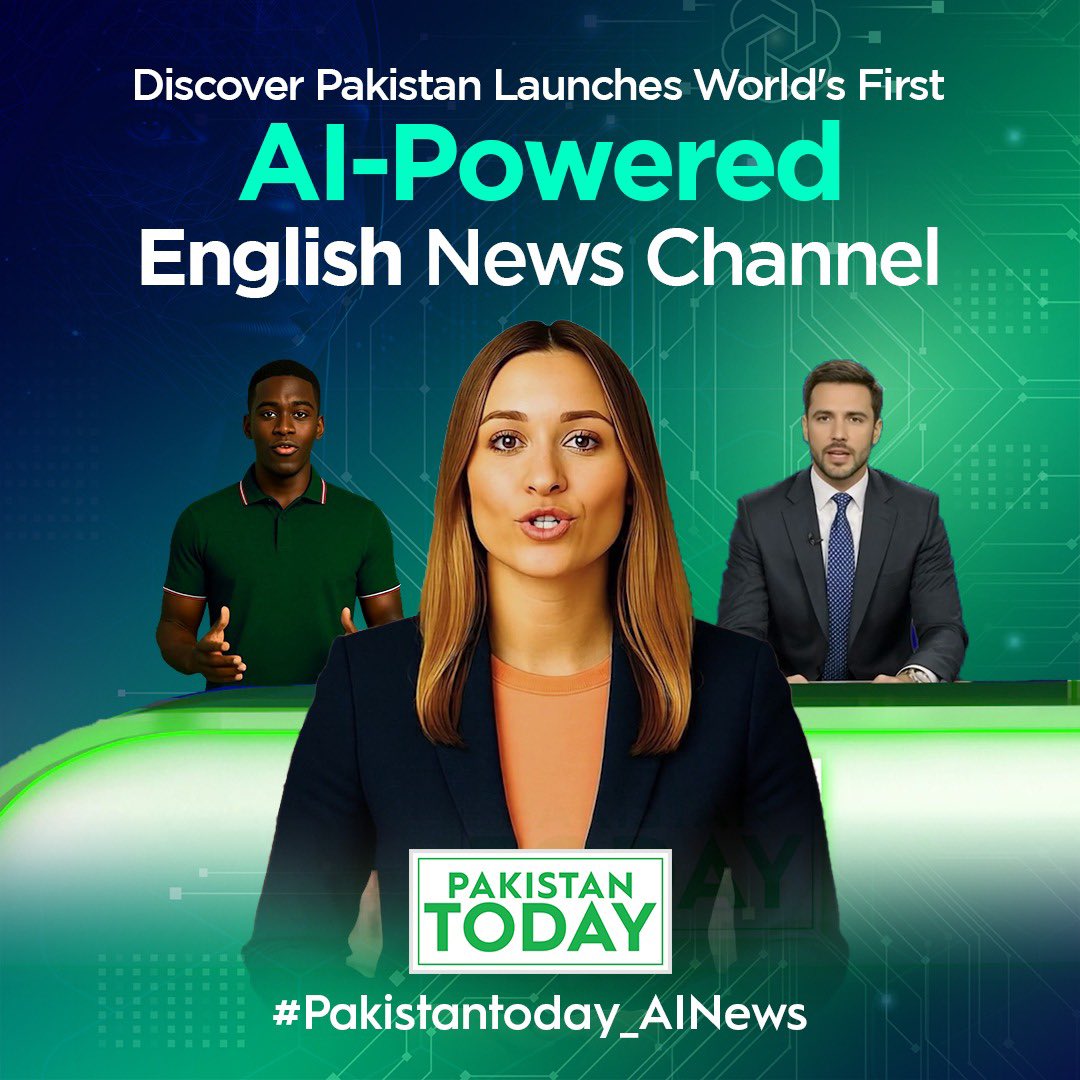 galnikadni's tweet photo. From concept to reality, Dr. Kaiser Rafiq’s vision has placed Pakistan at the heart of the world’s media revolution — with the first AI-powered English news channel making history

#PakistanToday_AINEWS https://t.co/rUkxtQJIOW