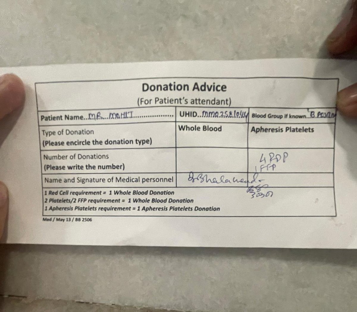 rishavm96's tweet photo. @BloodDonorsIn @BloodDonorsIn @iCanSaveLife 
Team need help again , need 4 unit https://t.co/ddn2VR4av7
