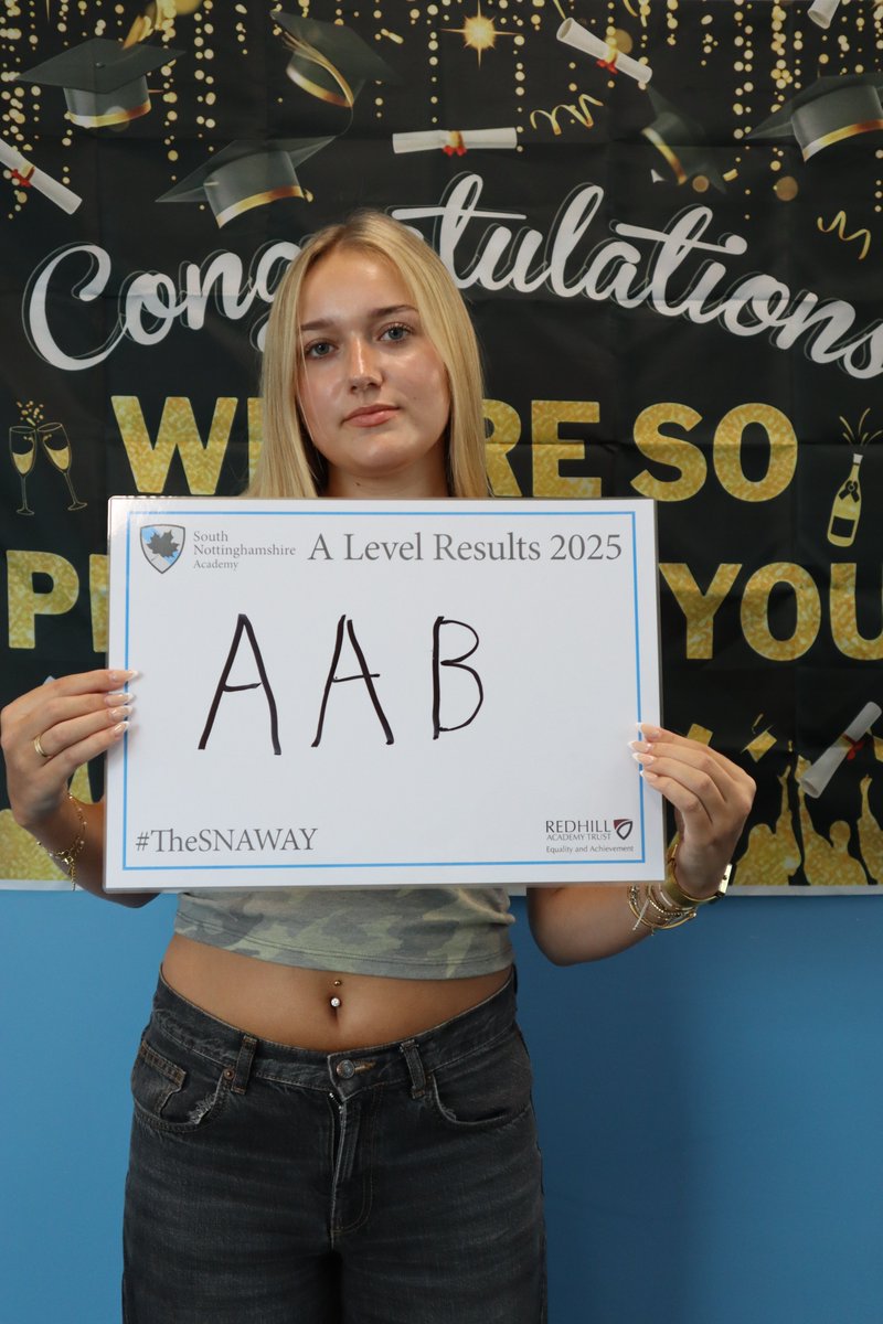 Head_SNA's tweet photo. From South Notts Academy to University of Liverpool @LivUni โ congratulations Marissa Bulloch on achieving AAB! We canโt wait to see what you achieve next! ๐#SNAWAY #Redhillresults #nottslive https://t.co/3uMb9kiOug