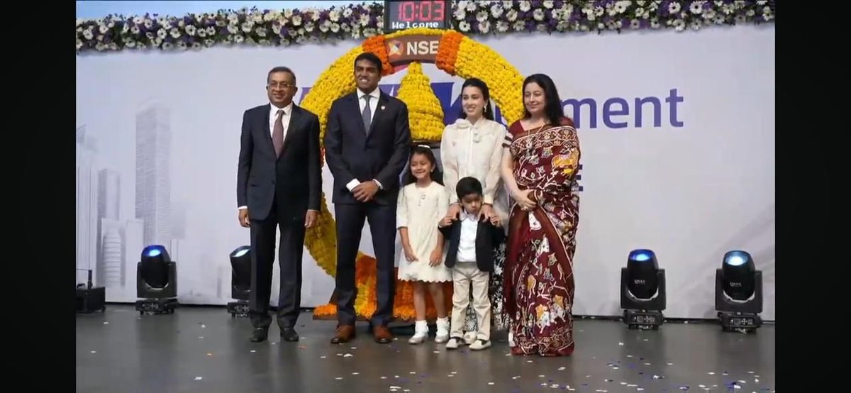Super duper proud today! Took my first company public with the blessings of my parents and entire family. So proud of my team <a href="/JSWCement/">JSW Cement</a> that have worked day in and day out to make the dream of taking this company public possible - this one is for each one of them and their
