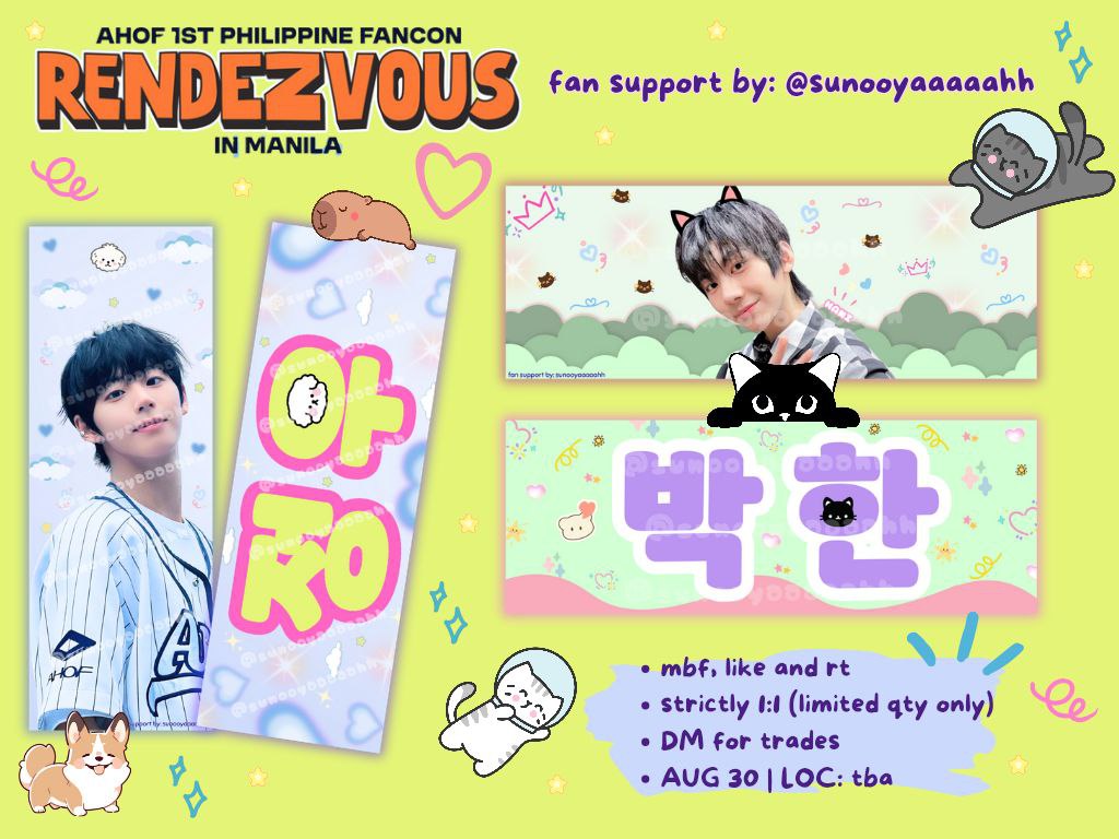 AHOF RENDEZVOUS IN MANILA
Fan support by <a href="/sunooyaaaaahh/">MK 🐧</a> 💙

• MBF, LIKE AND RT
• 1:1 (LIMITED QTY)
• DM for trades

#RENDEZVOUSinMANILA #AHOF #AHOF_in_Manila #ahof_theuniverse