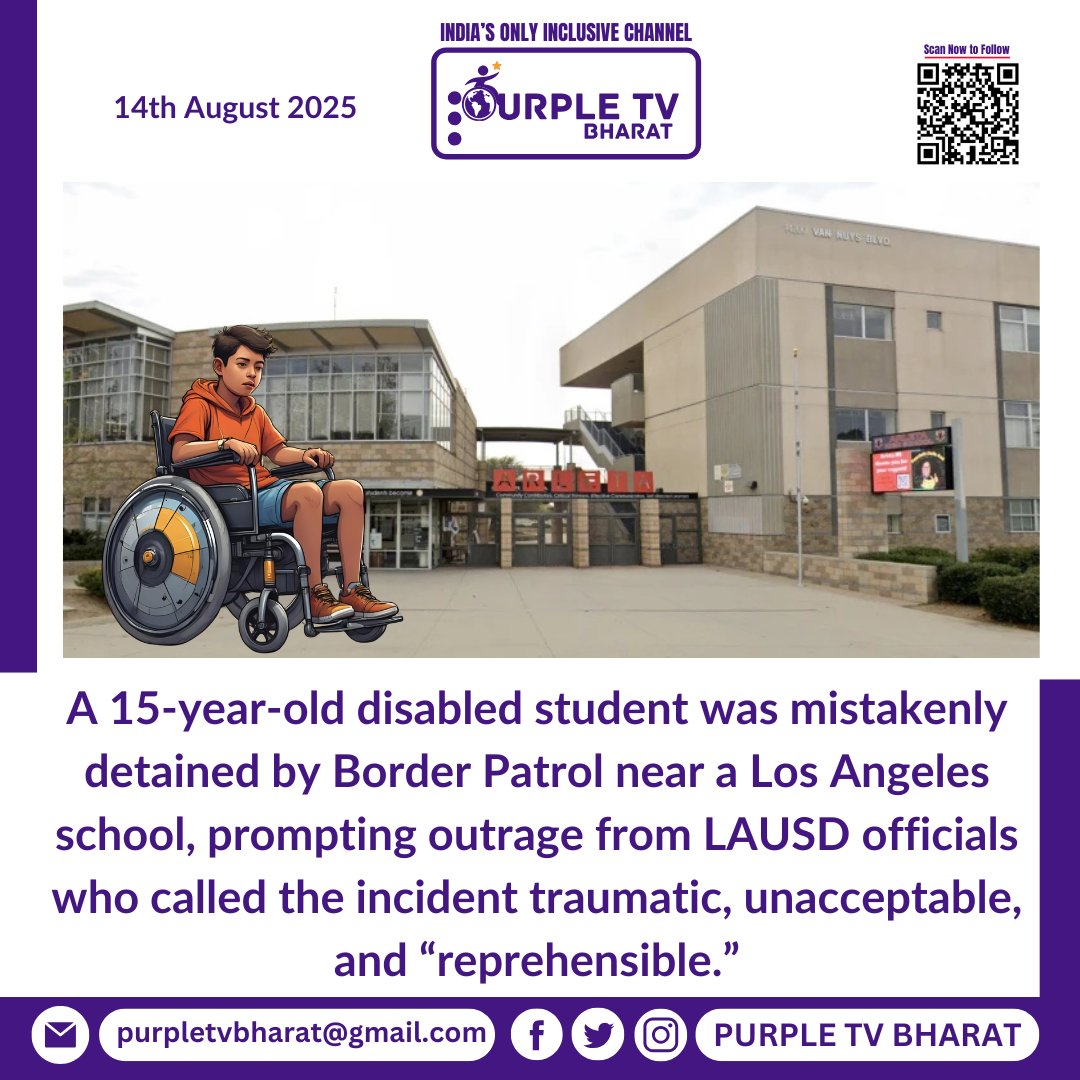 A disabled 15-year-old was wrongly detained by Border Patrol near a LA school. LAUSD slams the act as “reprehensible” &amp; demands protections.

#SafeSchools #DisabilityRights #ImmigrantRights #LAUSD #BorderPatrol