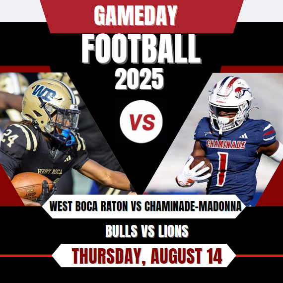 FHSAA Sports (@fhsaaf2) on Twitter photo 🏈-Football Game-2025
<a href="/Nadeboyz/">Chaminade-Madonna Football</a> vs <a href="/WestBocaBullsFB/">West Boca Raton Football</a>
📆 today 14, 2025
⏰ @ 6:30p.
🎥 bit.ly/41mkHsf
<a href="/CMLions_Sports/">C-M Lions Athletics</a> <a href="/westbocaratonhs/">West Boca Raton High School</a> <a href="/WBBullsSports/">West Boca Athletics</a> <a href="/CoachDylanPotts/">Dylan Potts</a> <a href="/makarionnn/">Makarion Owens</a> <a href="/DeCarloAlvarez/">DeCarlo Alvarez</a> <a href="/DamariJerry2/">Damari Jerry</a> <a href="/D12Angelo/">D’Angelo Fulford</a> <a href="/NoahSidan/">NOAH SIDAN</a> <a href="/youngbuffalogio/">Giovanni Garner II</a> <a href="/coach_aaron_89/">Aaron 🎭⏳⚃⚄⚅</a> 🏈-Football Game-2025
<a href="/Nadeboyz/">Chaminade-Madonna Football</a> vs <a href="/WestBocaBullsFB/">West Boca Raton Football</a>
📆 today 14, 2025
⏰ @ 6:30p.
🎥 bit.ly/41mkHsf
<a href="/CMLions_Sports/">C-M Lions Athletics</a> <a href="/westbocaratonhs/">West Boca Raton High School</a> <a href="/WBBullsSports/">West Boca Athletics</a> <a href="/CoachDylanPotts/">Dylan Potts</a> <a href="/makarionnn/">Makarion Owens</a> <a href="/DeCarloAlvarez/">DeCarlo Alvarez</a> <a href="/DamariJerry2/">Damari Jerry</a> <a href="/D12Angelo/">D’Angelo Fulford</a> <a href="/NoahSidan/">NOAH SIDAN</a> <a href="/youngbuffalogio/">Giovanni Garner II</a> <a href="/coach_aaron_89/">Aaron 🎭⏳⚃⚄⚅</a>