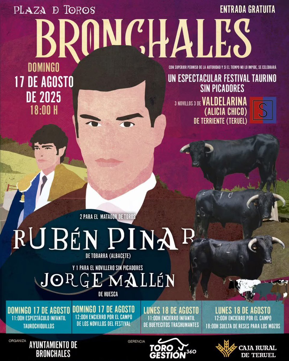 Muy feliz de anunciaros que el próximo 17 de Agosto mataré un festival de Alicia Chico, en Bronchales (Teruel).
Junto al Maestro Ruben Pinar.
Especial ilusión de un compromiso como este.