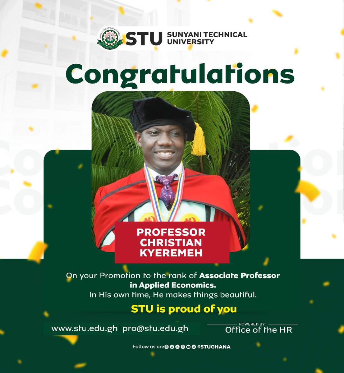 stughana's tweet photo. We proudly celebrate our distinguished faculty members on their well-deserved promotions to the rank of Associate Professor in their respective fields:
Your hard work, dedication, and academic leadership continue to inspire the STU community.
STU is proud of you!
#STUProud https://t.co/9RsSaPKChW