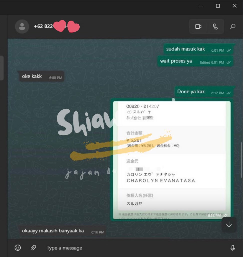 Shiawaseei's tweet photo. PROOF TF YEN 
#shiawaseeiprooftransfer

Boleh cek testimoni dan bukti jasa di sini ya ^^ kalau ada pertanyaan langsung wa di bio 

tag jasa transfer convert tf cv yen idr https://t.co/EZcMdK84Ut