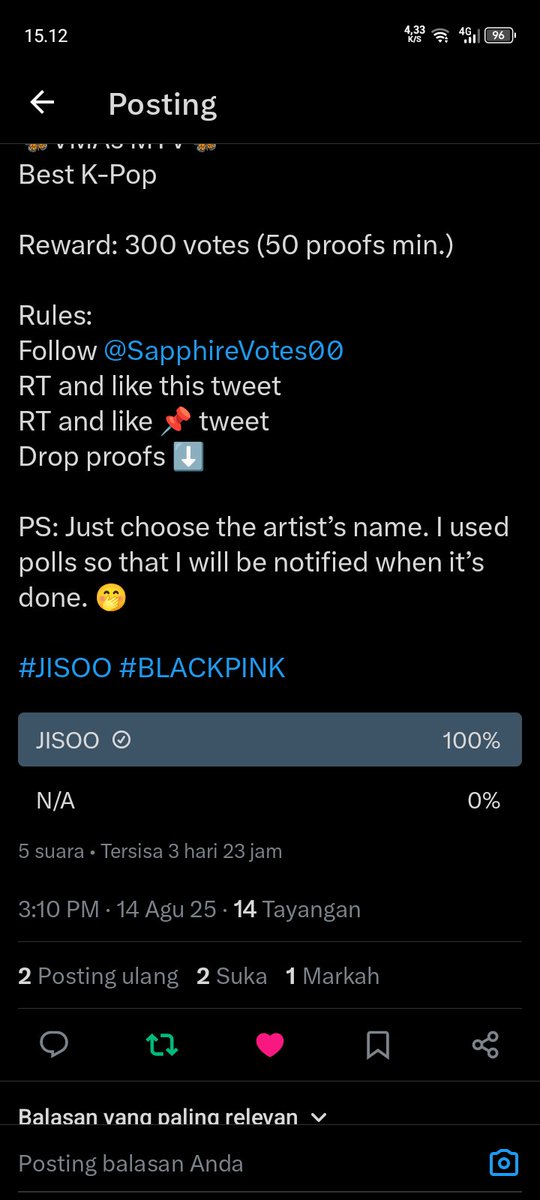 Karmasoo_'s tweet photo. @SapphireVotes00 #JISOO https://t.co/IPyprKjueZ