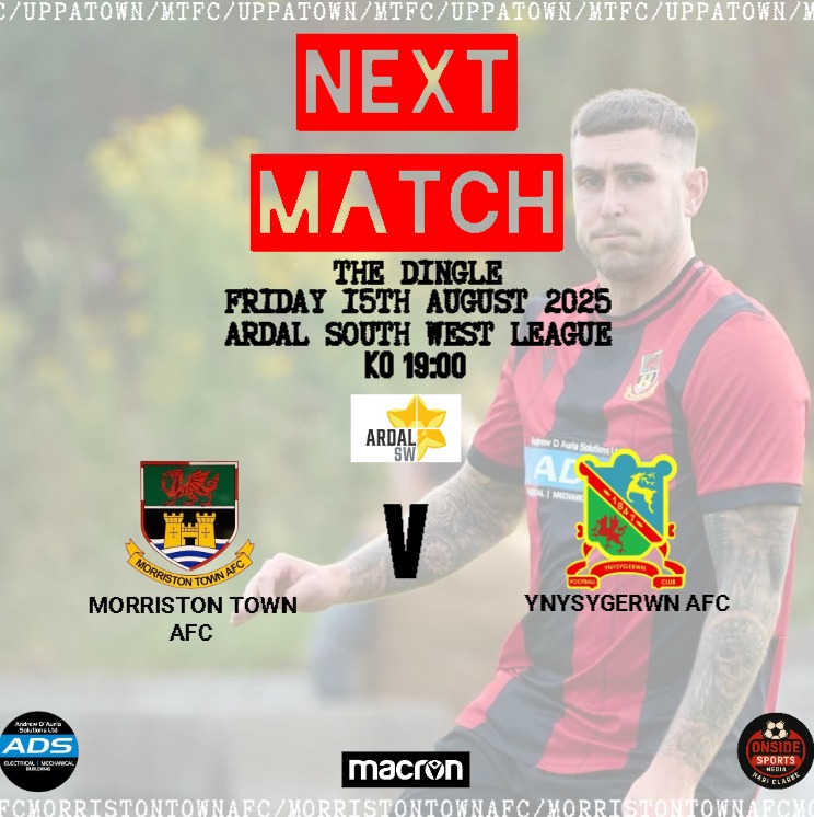 Round 5- #ArdalSW 

🆚  <a href="/FcYnysygerwn/">Ynysygerwn FC</a>
🗓️ Friday 15th August 2025
🕣 Kick off: 19:00
📍 The Dingle
🎟 Adults £5 Concessions £3 Kids Free

#thetown #uppatown #MTFC