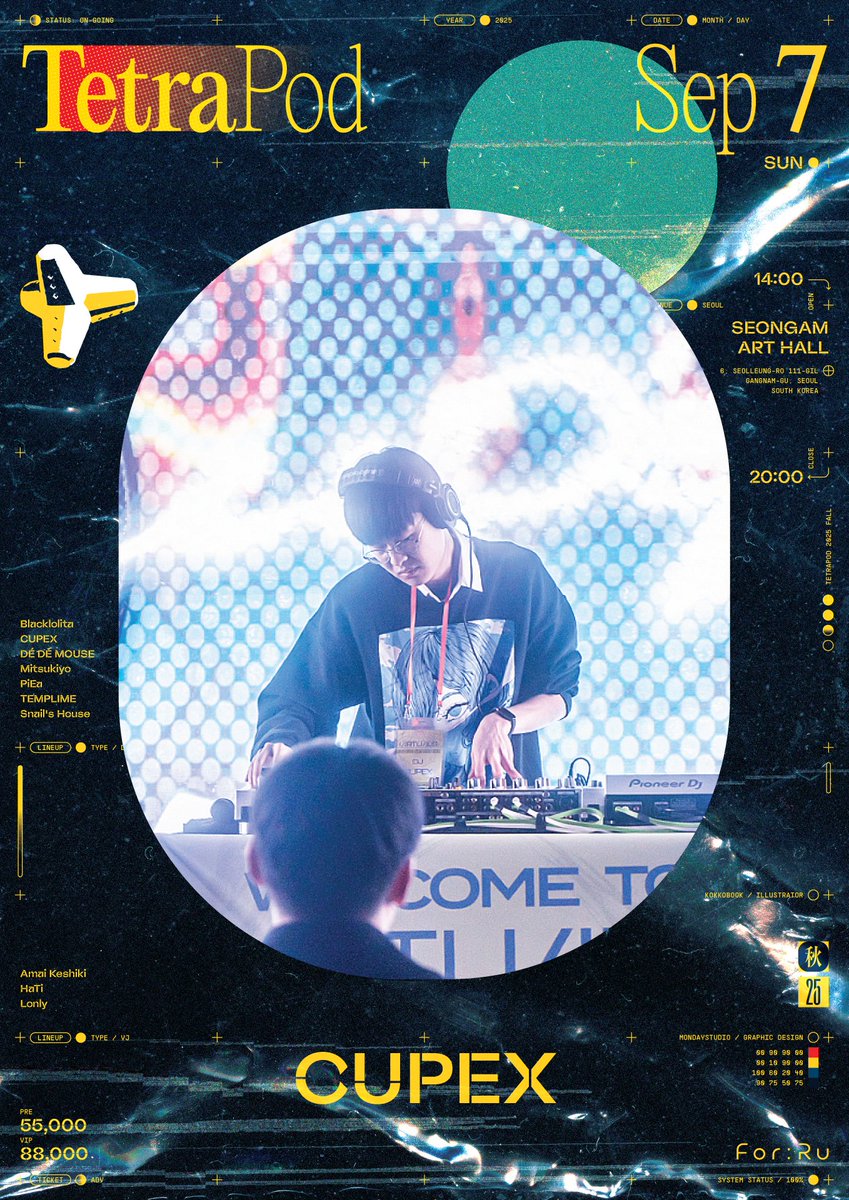 TETRAPOD (@tetrapod_info) on Twitter photo <DJ ์๊ฐ>
CUPEX
Subculture/Underground๋ฅผ ์ฃผ ๋ฌด๋๋ก ํ๋ํ๋ ์ฌ-์ฅ๋ฅด-ํ๋ ์ด์ด ์ด์ 'Based on Subculture' ์ฌ๋ก๊ฑด์ ํ๋๋ก, ๋ฉ์ธ์คํธ๋ฆผ๊ณผ ์๋ธ์ปฌ์ฒ์ ๊ฒฝ๊ณ ์์์ ์ถ๊ตฌํ๋ DJ.
ํ
ํธ๋ผํฌ๋๋ฅผ ๋น๋กฏ ๋ฒ์ถ์ผ์ฆ, ๋ง์งํ๋ ๋ฑ ๋ค์ํ ๊ตญ๋ด ์๋ธ์ปฌ์ณ ์ด๋ฒคํธ์์ ์ฌ๋ฌ๊ฐ์ง ์์ผ๋ก ๋งค๋ฒ ๊ธฐ๋๋ฅผ <DJ ์๊ฐ>
CUPEX
Subculture/Underground๋ฅผ ์ฃผ ๋ฌด๋๋ก ํ๋ํ๋ ์ฌ-์ฅ๋ฅด-ํ๋ ์ด์ด ์ด์ 'Based on Subculture' ์ฌ๋ก๊ฑด์ ํ๋๋ก, ๋ฉ์ธ์คํธ๋ฆผ๊ณผ ์๋ธ์ปฌ์ฒ์ ๊ฒฝ๊ณ ์์์ ์ถ๊ตฌํ๋ DJ.
ํ
ํธ๋ผํฌ๋๋ฅผ ๋น๋กฏ ๋ฒ์ถ์ผ์ฆ, ๋ง์งํ๋ ๋ฑ ๋ค์ํ ๊ตญ๋ด ์๋ธ์ปฌ์ณ ์ด๋ฒคํธ์์ ์ฌ๋ฌ๊ฐ์ง ์์ผ๋ก ๋งค๋ฒ ๊ธฐ๋๋ฅผ