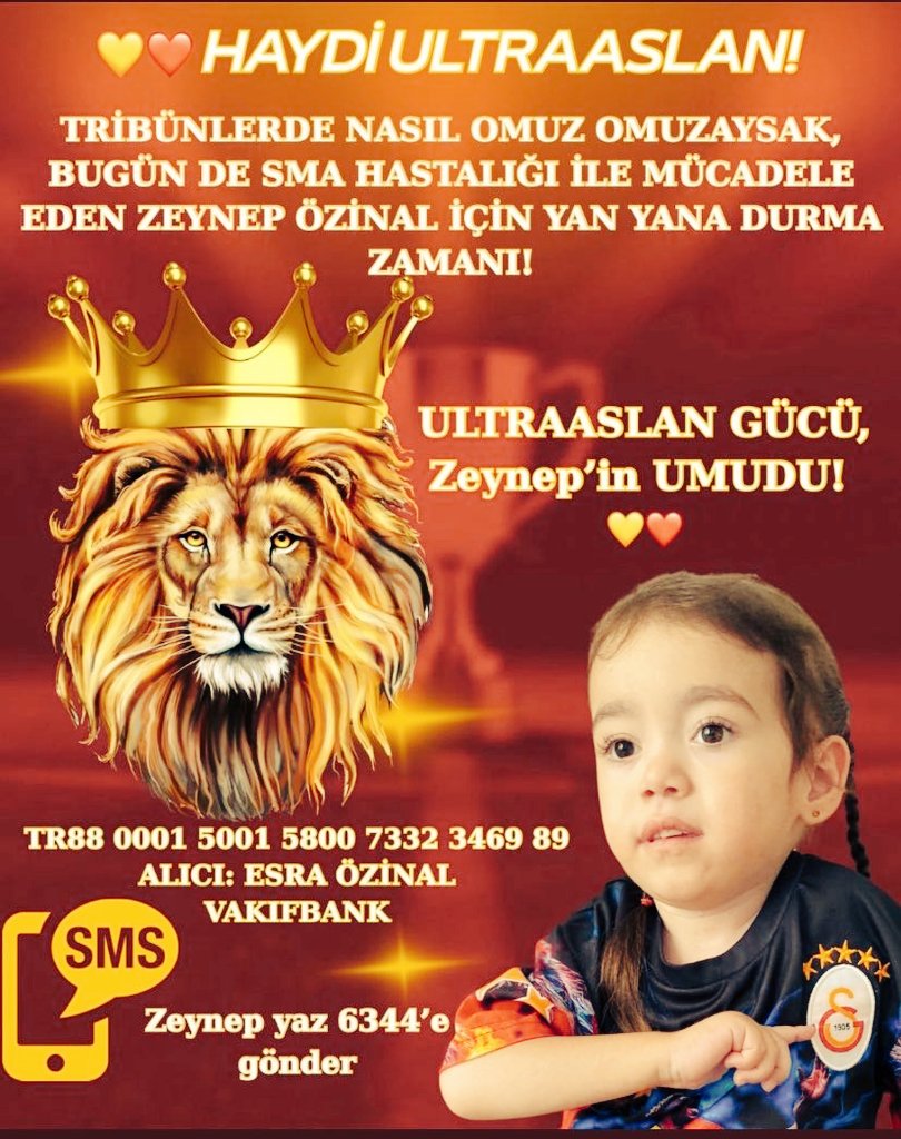 Serhat1905 (@ekerserhat1905) on Twitter photo Galatasaray'a gönül vermiş dostlar SMA Tip-1 Zeynep Özinal İçin Takipleşiyoruz..🦁
➡️TAKİP ET
➡️GT YAZ
➡️RT YAP
➡️BEĞEN
𝐓𝐀𝐊İ𝐏 𝐄𝐃𝐄𝐍𝐄 𝐀𝐍𝐈𝐍𝐃𝐀 𝐆𝐄𝐑İ 𝐃Ö𝐍ÜŞ 𝐘𝐀𝐏𝐈𝐘𝐎𝐑𝐔𝐌.💛❤️🦁
<a href="/Terimci01/">TERİMCİ</a>
<a href="/ekerserhat1905/">Serhat1905</a>
<a href="/Bakdalgana1010/">İbrahim Arslan</a>
<a href="/ZamanaKayanAdam/">Çaça Şahin ve Tayfası</a>
<a href="/EzgiPodolski/">Ezgi #SoloilGala</a> Galatasaray'a gönül vermiş dostlar SMA Tip-1 Zeynep Özinal İçin Takipleşiyoruz..🦁
➡️TAKİP ET
➡️GT YAZ
➡️RT YAP
➡️BEĞEN
𝐓𝐀𝐊İ𝐏 𝐄𝐃𝐄𝐍𝐄 𝐀𝐍𝐈𝐍𝐃𝐀 𝐆𝐄𝐑İ 𝐃Ö𝐍ÜŞ 𝐘𝐀𝐏𝐈𝐘𝐎𝐑𝐔𝐌.💛❤️🦁
<a href="/Terimci01/">TERİMCİ</a>
<a href="/ekerserhat1905/">Serhat1905</a>
<a href="/Bakdalgana1010/">İbrahim Arslan</a>
<a href="/ZamanaKayanAdam/">Çaça Şahin ve Tayfası</a>
<a href="/EzgiPodolski/">Ezgi #SoloilGala</a>