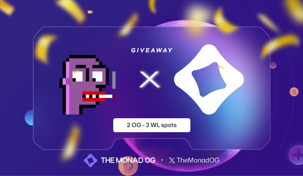 The Monad OG (@themonadog) on Twitter photo ๐จGmonad, Giveaway Alert!
We're teaming up with <a href="/MonadPunks/">Monad Punks โจ</a> to give away 2 OG and 3 WL spots
These secure mainnet mint access and exclusive future rewards!
To Enter:
1. Like, RT, and tag a fren
2. Follow <a href="/MonadPunks/">Monad Punks โจ</a> & <a href="/TheMonadOG/">The Monad OG</a>
Ends in 48 hours ๐จGmonad, Giveaway Alert!
We're teaming up with <a href="/MonadPunks/">Monad Punks โจ</a> to give away 2 OG and 3 WL spots
These secure mainnet mint access and exclusive future rewards!
To Enter:
1. Like, RT, and tag a fren
2. Follow <a href="/MonadPunks/">Monad Punks โจ</a> & <a href="/TheMonadOG/">The Monad OG</a>
Ends in 48 hours