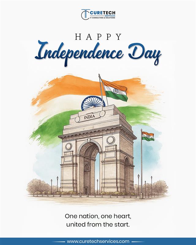 CuretechIt's tweet photo. 🇮🇳 Happy Independence Day!

Today, we celebrate the spirit of unity, courage, and pride that defines our great nation.
One Nation. One Heart. United from the Start. ✨

#curetechservices #independenceday2025 #proudtobeindian #unityindiversity #celebratefreedom https://t.co/ykPxTNEbhR