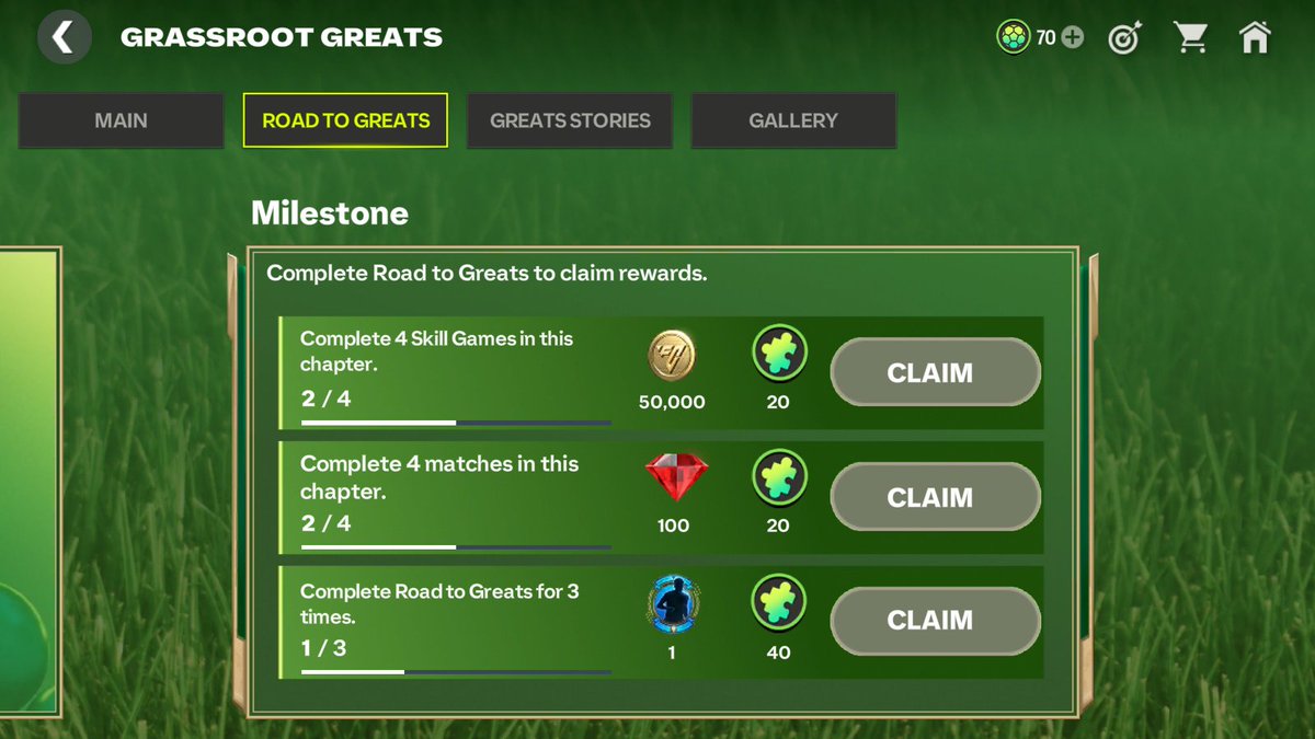 Celestial_fc10's tweet photo. ⭐️Total free shard calculation from grassroot greats event⭐️
-Main chapter--80 shards
-Road to greats--150 shards
-Greats stories--30 shards(toney-107 player)
-From grass to glory--45 shards
Total---305 shards is FREE!!!
@EASFCMOBILE 
#FCMobile 
🔃👍 https://t.co/MUTjTWuWyT