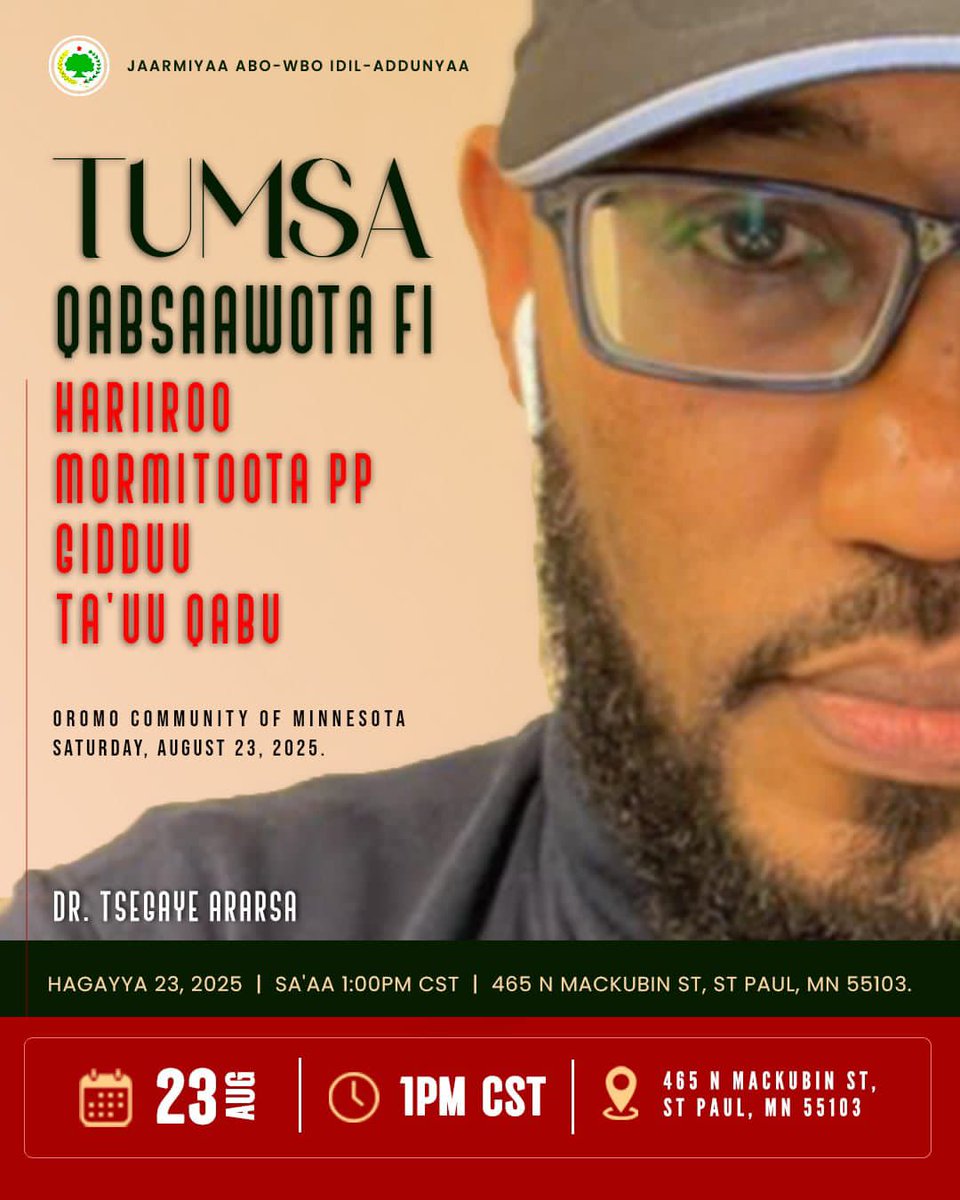 AWoldetensa's tweet image. #little_oromia 

#MarkTheDate  #ABO_WBO #Oromia #OromoUnity