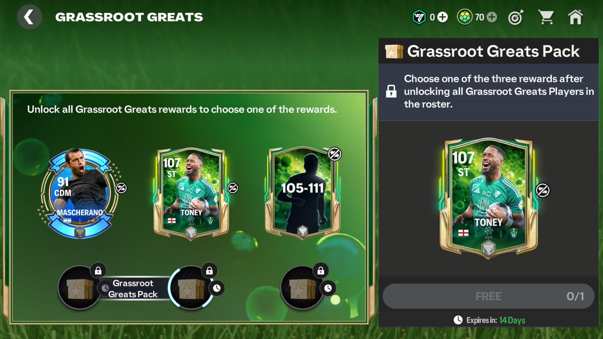 Celestial_fc10's tweet photo. ⭐️Total free shard calculation from grassroot greats event⭐️
-Main chapter--80 shards
-Road to greats--150 shards
-Greats stories--30 shards(toney-107 player)
-From grass to glory--45 shards
Total---305 shards is FREE!!!
@EASFCMOBILE 
#FCMobile 
🔃👍 https://t.co/MUTjTWuWyT