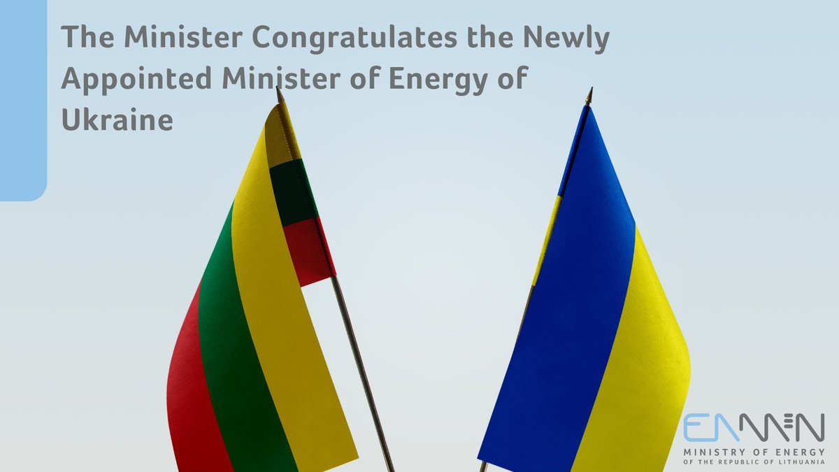 EnergyMinistryLT (@minenergylt) on Twitter photo 🇱🇹 Acting Minister of Energy Ž. Vaičiūnas congratulated 🇺🇦 Minister <a href="/s_grynchuk/">Svitlana Grynchuk</a>, reaffirming Lithuania’s support for Ukraine’s sovereignty, security and well-being, and continued support for its energy sector. 🇱🇹 Acting Minister of Energy Ž. Vaičiūnas congratulated 🇺🇦 Minister <a href="/s_grynchuk/">Svitlana Grynchuk</a>, reaffirming Lithuania’s support for Ukraine’s sovereignty, security and well-being, and continued support for its energy sector.
