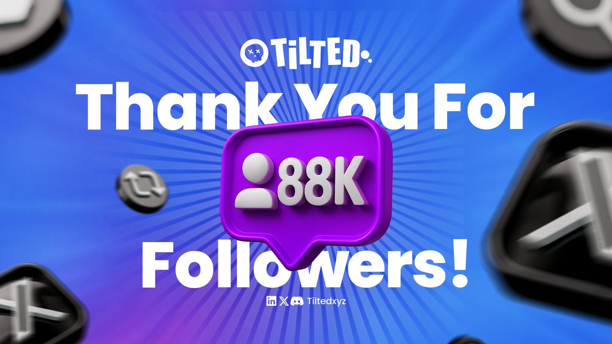 🚀 88K Strong and Counting

Huge thanks to everyone tagging, earning, and building the @TiltedXYZ movement. 

This community is shaping the future of on-chain Web2 data—and we’re just getting started.

Next stop: 99K. Let’s get there together.

Follow along and stay #Tilted.