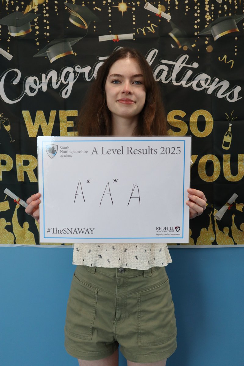 🎓Hats off to Ava Creagh – A*A*A* and on to University of Cambridge <a href="/Cambridge_Uni/">Cambridge University</a> to study English! A new chapter begins, and we couldn’t be prouder. 📖 #SNAWAY #Redhillresults #nottslive