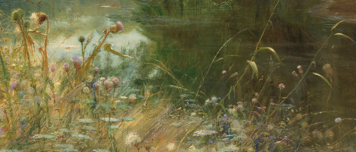 تفاصيل من لوحة " الجدول الهادئ" للرسّام Charles William Wyllie