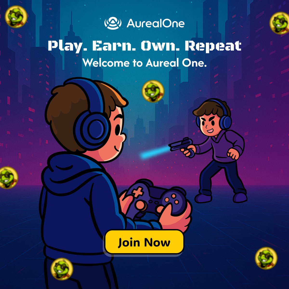 Aureal_One's tweet image. 🎮 Play. Earn. Own. Repeat — Welcome to Aureal One. #memecoin1000x #Web3 #gaming #Crypto