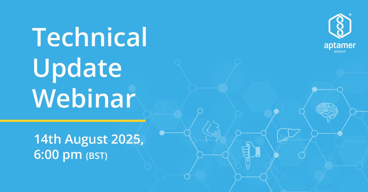 Technical update from Aptamer Group – Dr David Bunka shares the latest data &amp; innovations. 6pm BST today. Register: turnerpope.com/register/