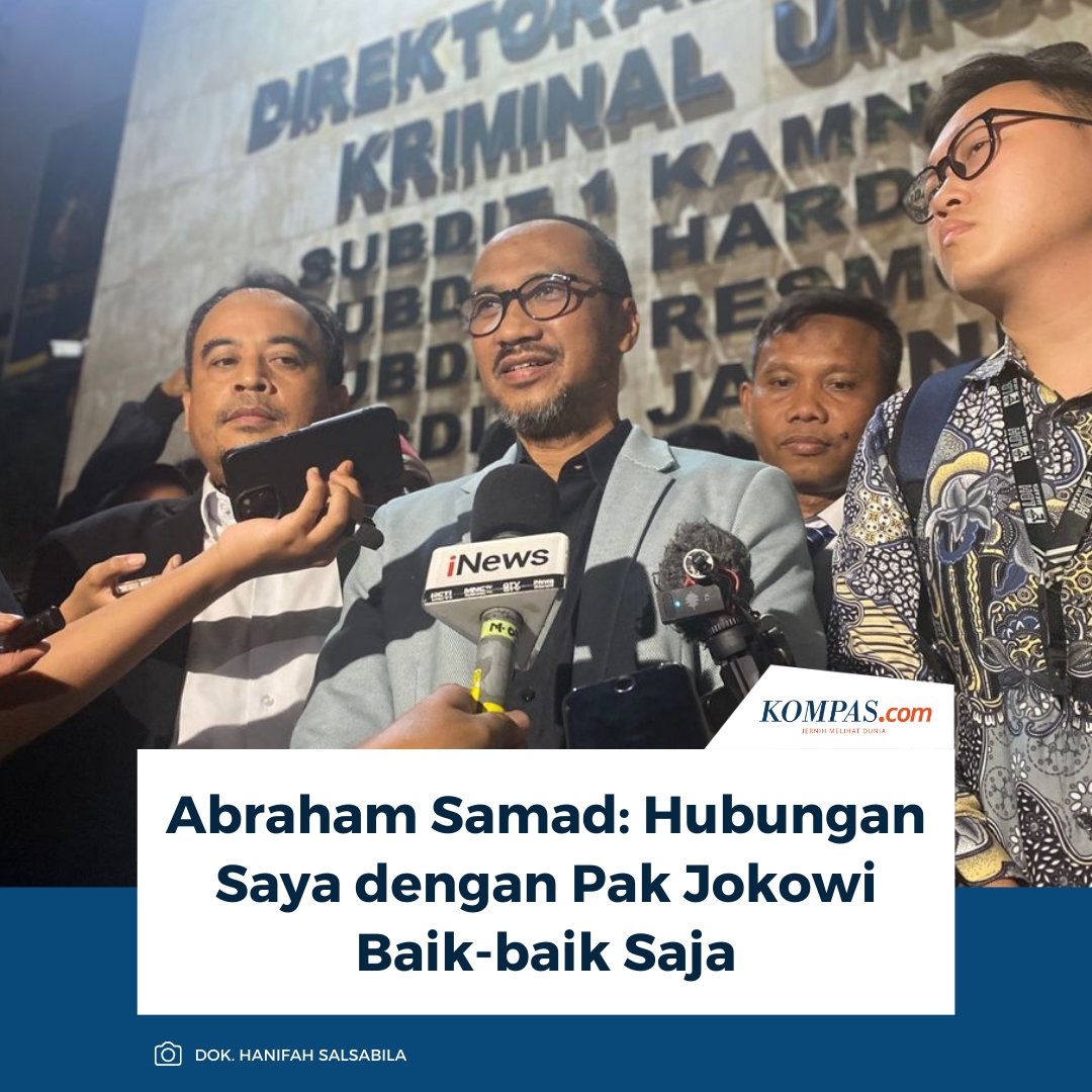 kompascom's tweet photo. Mantan Ketua KPK Abraham Samad memastikan hubungannya dengan Presiden ke-7 Indonesia, Joko Widodo, baik-baik saja.
Baca di sini: https://t.co/FTb1bHvG5I
/ #Jokowi #AbrahamSamad https://t.co/LfLRtUop5h
