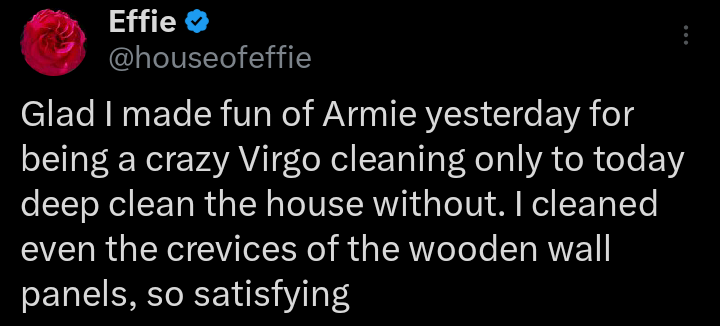 Unemployed Houseofeffie has finally got off her Grandma's couch and discovered hygiene at the age of 30.