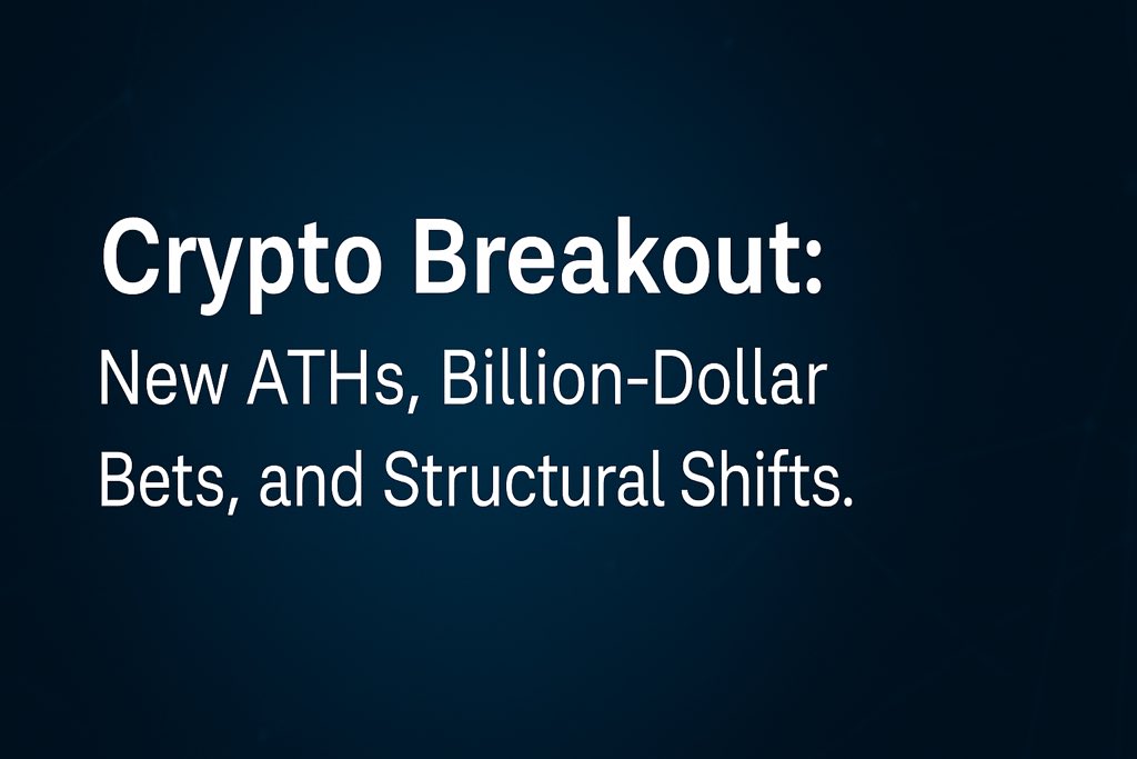 Mintscope1's tweet image. 🚨 Bitcoin breaks $124K. Ethereum close to ATH.
Web3 signals are stronger than ever.

– BTC hits new all-time high, flipping Alphabet.
– ETH just 3% from ATH. $80K forecast by Vivek Raman.
– SpaceX confirmed holding $1B in BTC.
– NFT market cap hits $9.3B with new Solana, ETH &amp;amp;…