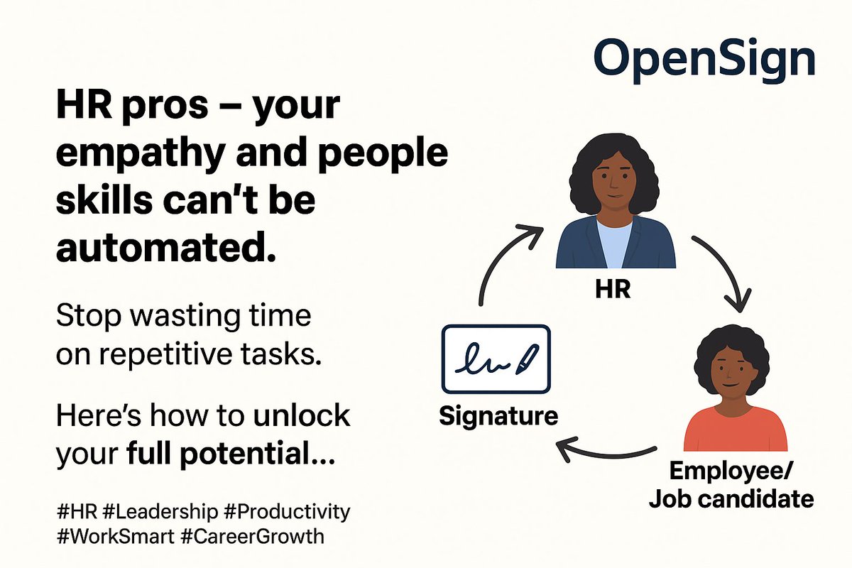 💼  As an HR pro, your empathy and finesse are irreplaceable 💫
⏳  Why waste your brilliance on repetitive tasks?
🚀  It’s time to reclaim your time and unlock your full potential with OpenSign.
Here’s the secret… 👇  zurl.co/tXl9M 
 
#HR #Leadership #Productivity
