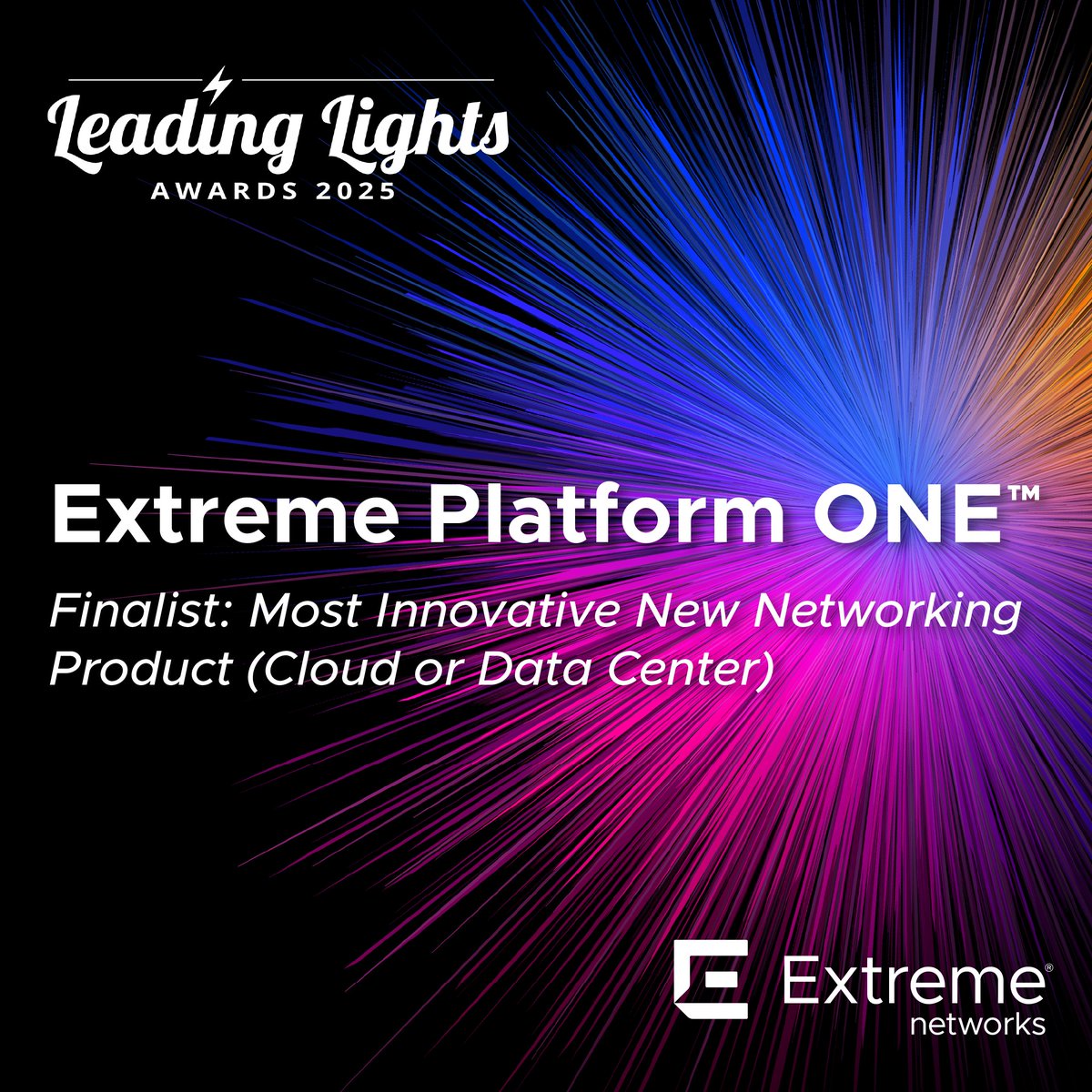 EXTR_JP's tweet image. 業界初の統合型 #AI ネットワークプラットフォーム Extreme Platform ONE が @Light_Reading の 2025 Leading Lights Awards の「最も革新的な新ネットワーキング製品（クラウドまたはデータセンター）」部門でファイナリストに選ばれました！

デモのリクエストはこちらから：bit.ly/41BtIRq