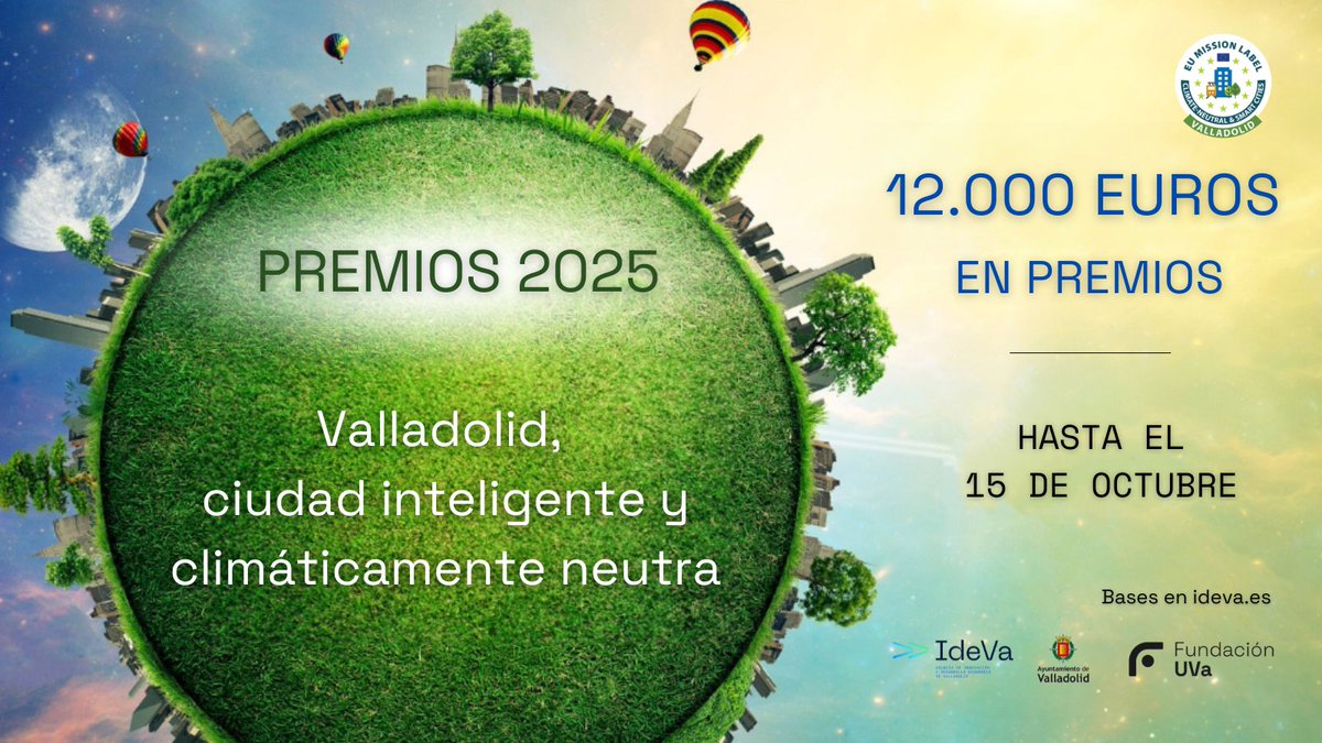 Ideva (@ideva_agencia) on Twitter photo Agosto: sol, calma y tiempo para ti.
Y para tu futuro.
🌱 Si tu TFG o TFM ayuda a crear una Valladolid más sostenible e innovadora, ¡tiene premio!
📢 Presenta tu trabajo este verano.
<a href="/ideva_agencia/">Ideva</a> <a href="/AyuntamientoVLL/">Ayto. de Valladolid</a> y <a href="/Fundacion_UVa/">Fundación Universidad de Valladolid</a> <a href="/UVa_es/">Gabinete de Comunicación Universidad de Valladolid</a>
👉 Bases en ideva.es Agosto: sol, calma y tiempo para ti.
Y para tu futuro.
🌱 Si tu TFG o TFM ayuda a crear una Valladolid más sostenible e innovadora, ¡tiene premio!
📢 Presenta tu trabajo este verano.
<a href="/ideva_agencia/">Ideva</a> <a href="/AyuntamientoVLL/">Ayto. de Valladolid</a> y <a href="/Fundacion_UVa/">Fundación Universidad de Valladolid</a> <a href="/UVa_es/">Gabinete de Comunicación Universidad de Valladolid</a>
👉 Bases en ideva.es