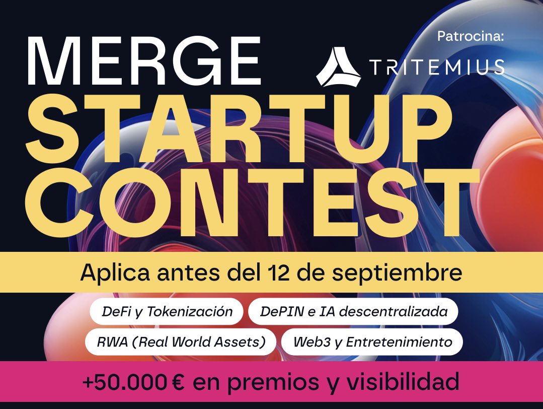 🌐Madrid se convierte en la sede del #MERGESTARTUPCONTEST2025 este 8 y 9 de octubre.
¿Tienes una startup? Presenta tu proyecto y gana hasta 50.000€.

⏳Inscripciones abiertas hasta el 12 de septiembre.

🔗 Descubre más en nuestra web madridinnovation.es/eventos/llega-…