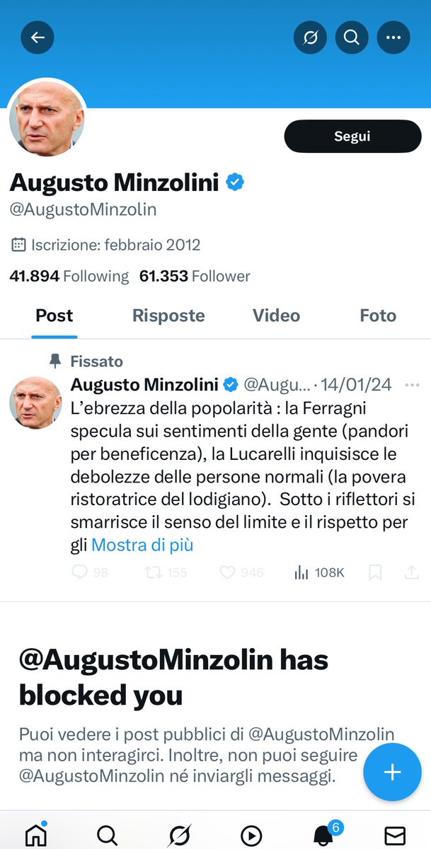 RADIO NEWS 🇮🇹 NO CAVIE - NO UE - NO NATO (@radioue57170) on Twitter photo Tale giornalistah <a href="/AugustoMinzolin/">Augusto Minzolini</a> tuttologo e depositario di ogni verità terrena, ha rosicato ieri come topo 🐁 di fogna ed ovviamente ci ha bloccato illudendosi, da servo dei propri padroni editori, di chiudere bocche di verità inoppugnabili. Poveraccio, oltre la miseria umana Tale giornalistah <a href="/AugustoMinzolin/">Augusto Minzolini</a> tuttologo e depositario di ogni verità terrena, ha rosicato ieri come topo 🐁 di fogna ed ovviamente ci ha bloccato illudendosi, da servo dei propri padroni editori, di chiudere bocche di verità inoppugnabili. Poveraccio, oltre la miseria umana