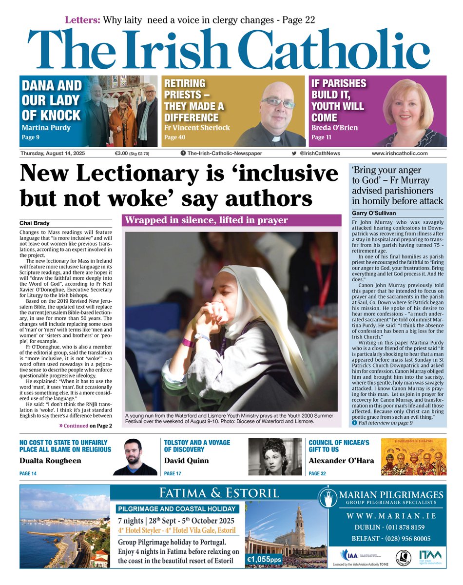 IrishCathNews's tweet photo. Changes to Mass readings will feature language that “is more inclusive” and will not leave out women like previous translations, according to an expert involved in the project. Read more at:  https://t.co/S9InUMVJ6g https://t.co/OO7rzmETRM