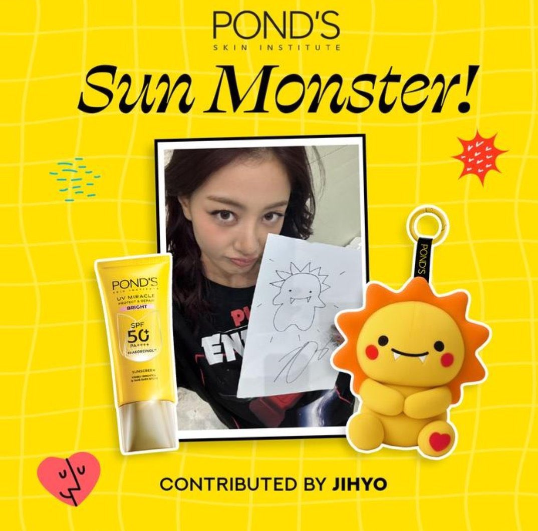 cactusjihyo's tweet photo. jihyo having her own personalized “sun monster” plushie for ponds is just so fitting for her as she’s also nicknamed “sun goddess” by koreans and also ponds literally calls her their “sunshine girl” ��☀️ https://t.co/pQ3e78Vkb8