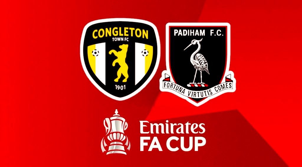 Padiham_FC's tweet photo. Onto Saturday now and @EmiratesFACup Preliminary Round as we travel to @CongletonFC 3pm ko. Who’s joining us?? UP THE STORKS!! https://t.co/34SbSsvM67