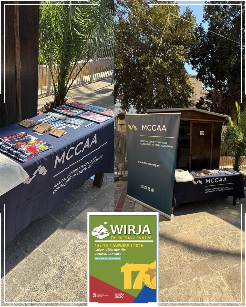 𝗪𝗶𝗿𝗷𝗮 𝗧𝗮𝗹-𝗕𝗶𝗲𝗱𝗷𝗮 𝘂 𝗦𝗻𝗮𝗷𝗷𝗮'
📅14 u 15 Awwissu 2025
📍Ġnien Villa Rundle (Rabat, Għawdex)
Għall-festa ta’ Santa Marija, rappreżentanti tal-MCCAA se jkunu preżenti fil-Wirja tal-Biedja u Snajja’. Narawkom!

#MCCAAMalta