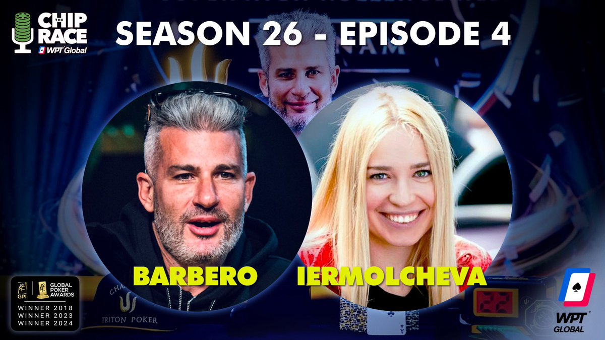 thechiprace's tweet photo. ♠️ ♥️ ♣️ ♦️ S26 ~ E4 ♦️♣️ ♥️ ♠️

🇦🇷 Poker Pro &amp; @wpt_global ambassador @nacho_barbero
🇺🇦 Poker Pro &amp; CoinPoker ambassador @Olghina_poker
🧠 Strategy: Endgame satty spot
🇮🇪 Bankroll 🆚 Getting Staked

🎙️https://t.co/wEBWCpmtqU

❤️ LIKE/RT=DRAW for $55 @wpt_global IPO satty tix https://t.co/iZrENCz5rB