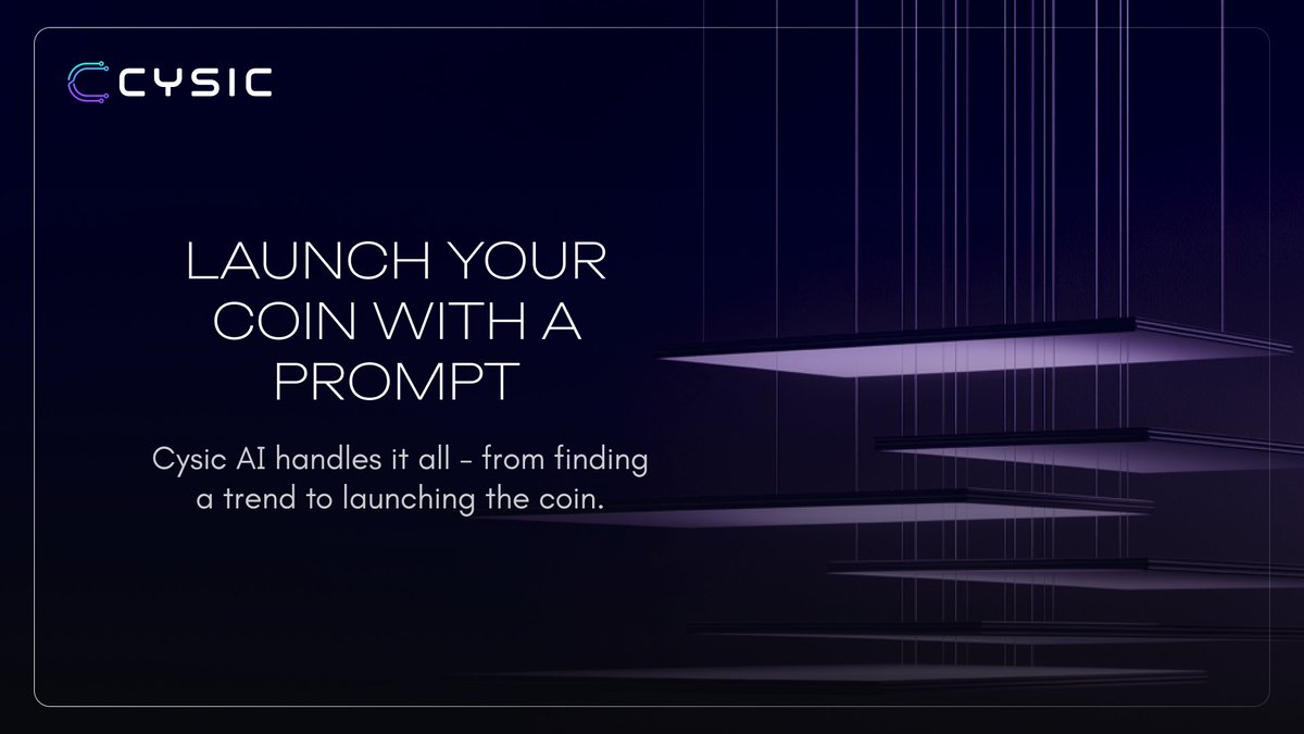 Just one prompt, one minute, and one coin.

Cysic AI lets you create a memecoin in under 60 seconds with no development skills or tedious work needed.

All of this on <a href="/cysic_xyz/">Cysic</a> network.

Gmsor CT