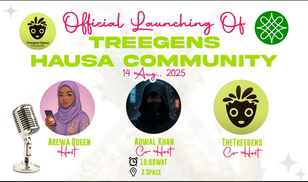 🌿 OFFICIAL INVITATION 🌿

Join us as we plant the seeds of innovation and grow a vibrant Hausa Web3 community with Treegens 🌍💚

📍 Don’t miss it — be part of history!