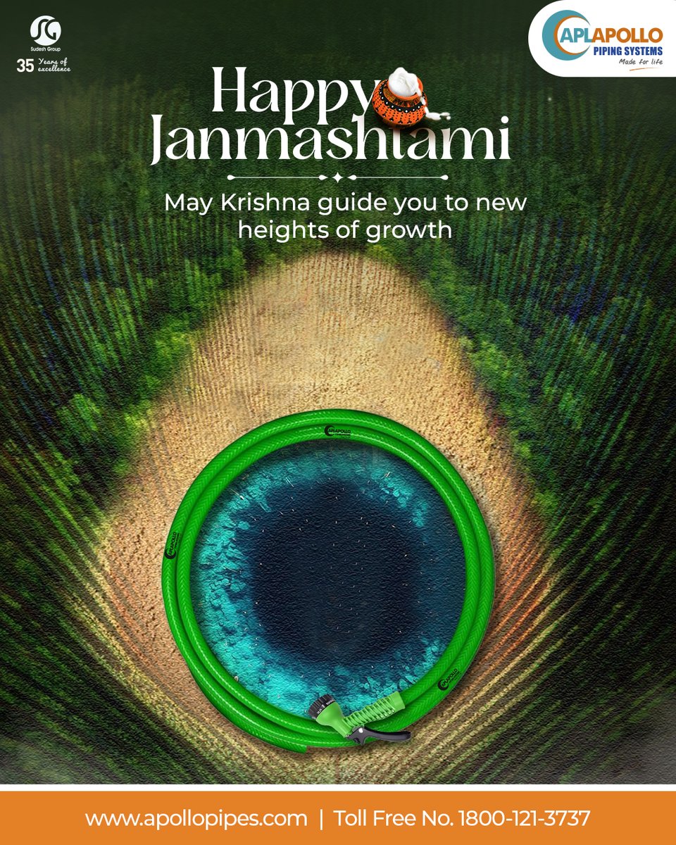 This #Janmashtami, we are celebrating his wisdom and seeking blessings for a brighter tomorrow.✨🪈

#HappyJanmashtami #Festival #FestiveSeason #LordKrishna #DahiHandi #APLApollo #ApolloPipes #APLBond #NeverCracksUnderPressure #HarPressureSeBeasar #MadeForLife