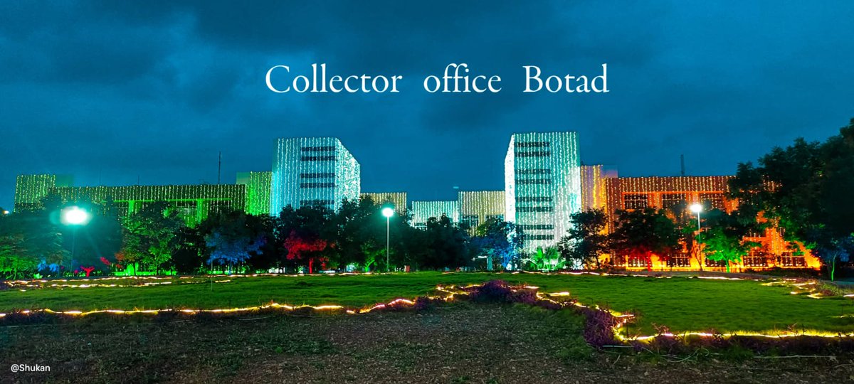 🇮🇳 79 માં સ્વાતંત્ર્ય પર્વની ઉજવણી નિમિત્તે રોશની થી સજાવેલ જિલ્લા સેવા સદન,બોટાદ  🇮🇳 
<a href="/CMOGuj/">CMO Gujarat</a> 
<a href="/BhanubenMLA/">Bhanuben Babariya</a> 
<a href="/revenuegujarat/">Revenue Dep. Gujarat</a> 
<a href="/InfoBotadGoG/">Info Botad GoG</a>
