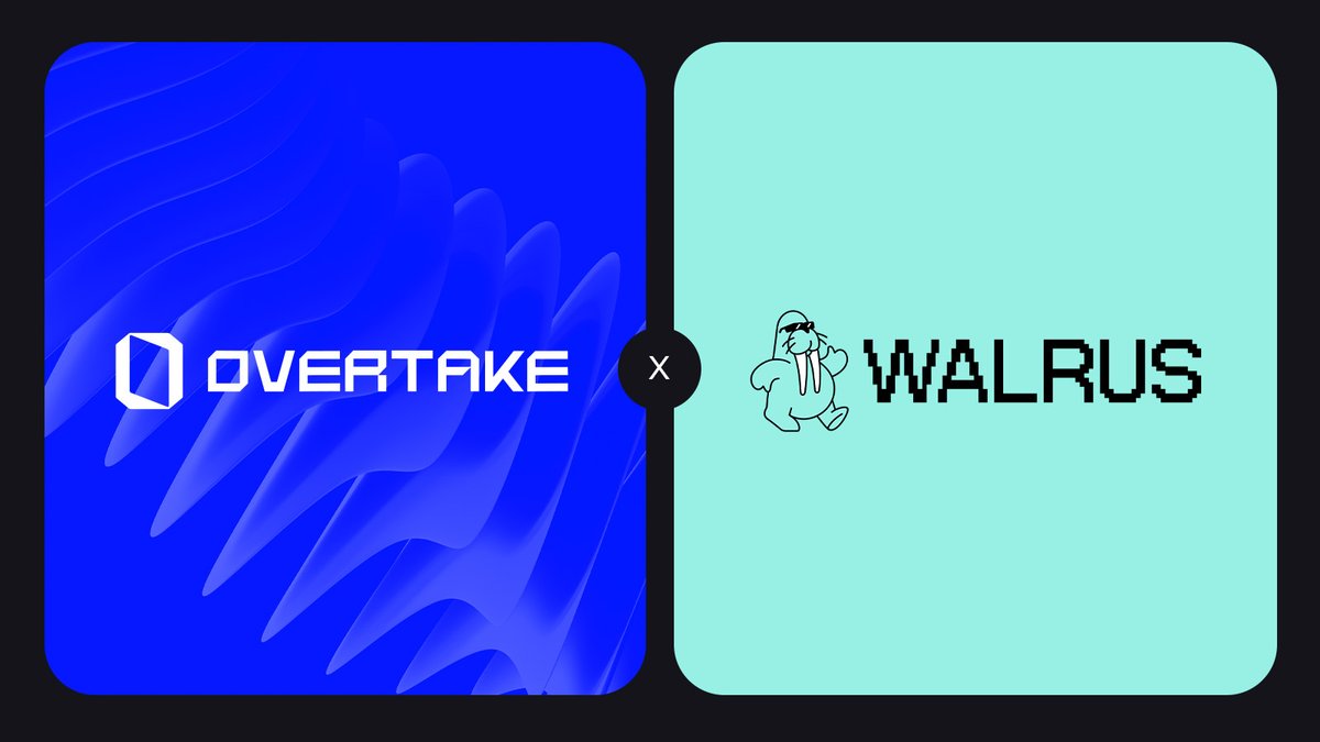 OVERTAKE (@overtake_world) on Twitter photo OVERTAKE is teaming up with <a href="/WalrusProtocol/">Walrus 🦭/acc</a> , the Web3 data layer, to give players true ownership of their in-game assets.
With onchain escrow and decentralized data management, every visual, audio file and piece of metadata stays permanent, verifiable, and yours forever.
The OVERTAKE is teaming up with <a href="/WalrusProtocol/">Walrus 🦭/acc</a> , the Web3 data layer, to give players true ownership of their in-game assets.
With onchain escrow and decentralized data management, every visual, audio file and piece of metadata stays permanent, verifiable, and yours forever.
The