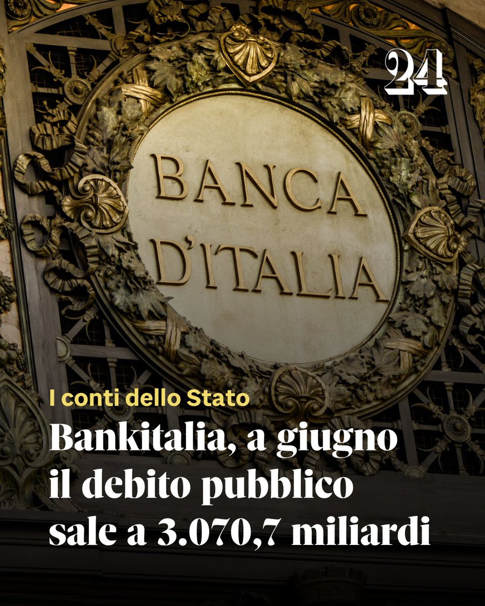 sole24ore's tweet image. Per saperne di più, leggi l'articolo: ilsole24ore.com/art/bankitalia…

#Bankitalia #debito #Italia